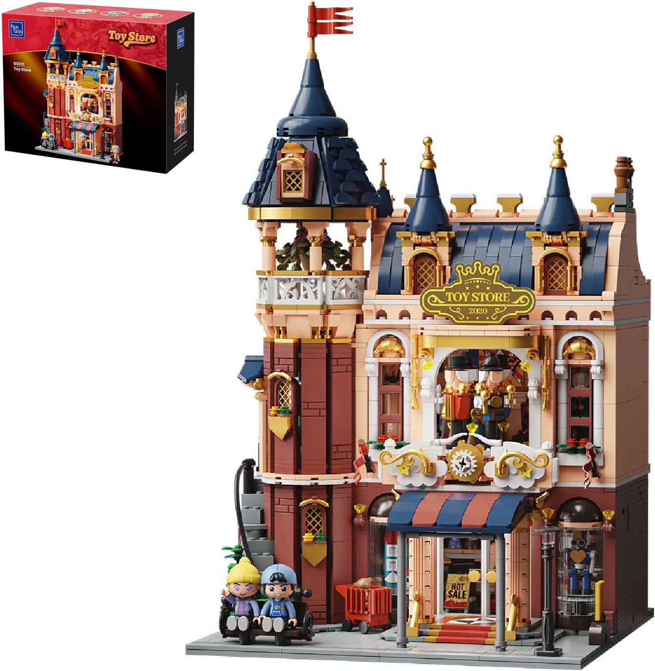 PANTASY Toy Shop Building Set for Adults - Nostalgic Modular Architecture Kit with Rotating Stage, Retro Arcade & Exclusive Minifigures