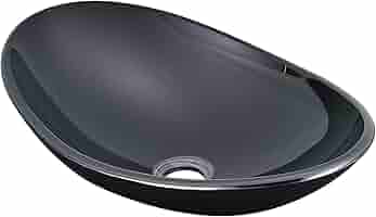 Lavabo Ovale In Vetro Di Sicurezza 47x30,5 Cm - Design Moderno Senza Foro Di Trabocco Per Bagno - Foto 2