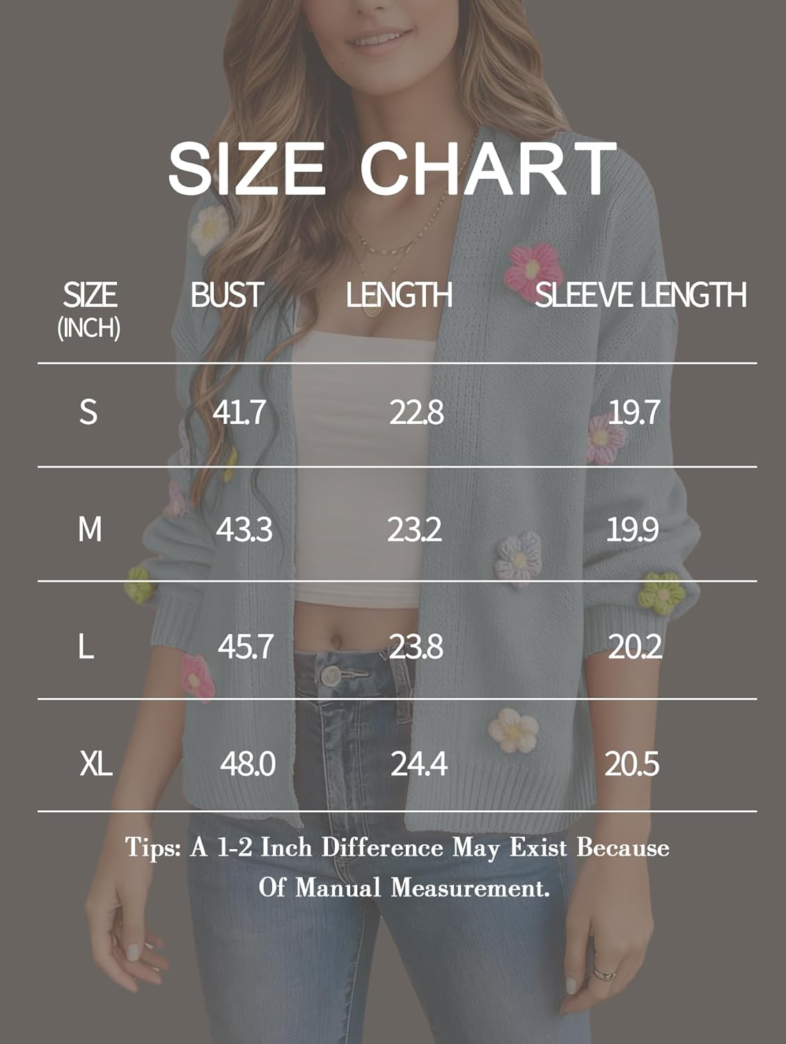 Cardigan Sweaters for Women, 3D Floral Embroidery Knit Cardigan Y2K Open Front Lightweight Sweater - Image 7