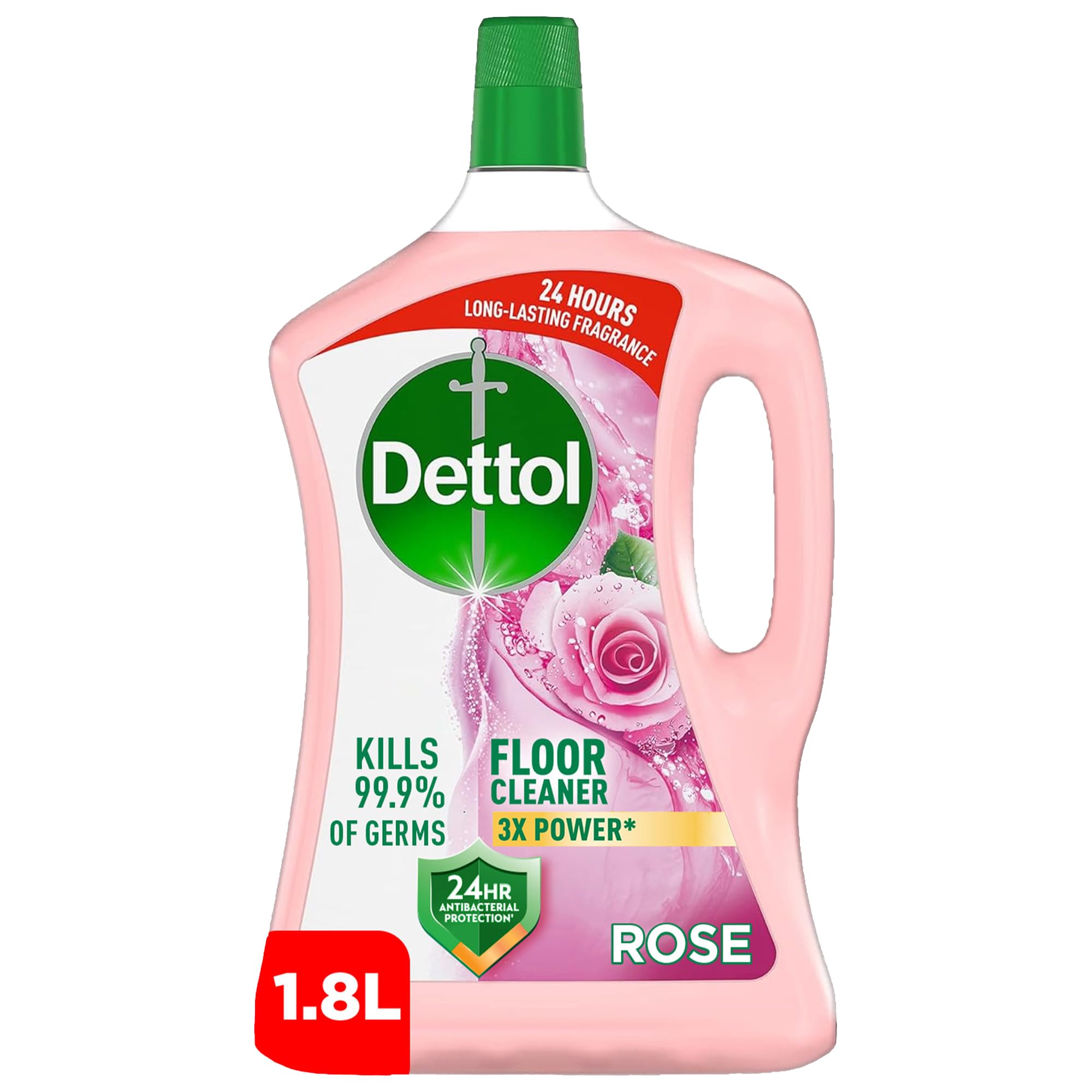 Antibacterial Power Floor Cleaner, Rose, 1.8L