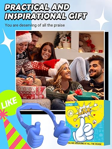 Miniatura 3 de Regalos navideños para mujeres, hombres, adolescentes y niñas paquete de 2 soportes para teléfono celular, pulgares hacia arriba, soporte para