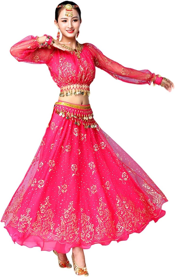 Grouptap Pink Polyester Long Sleeve Anarkali Salwar Kameez for Women & Girls