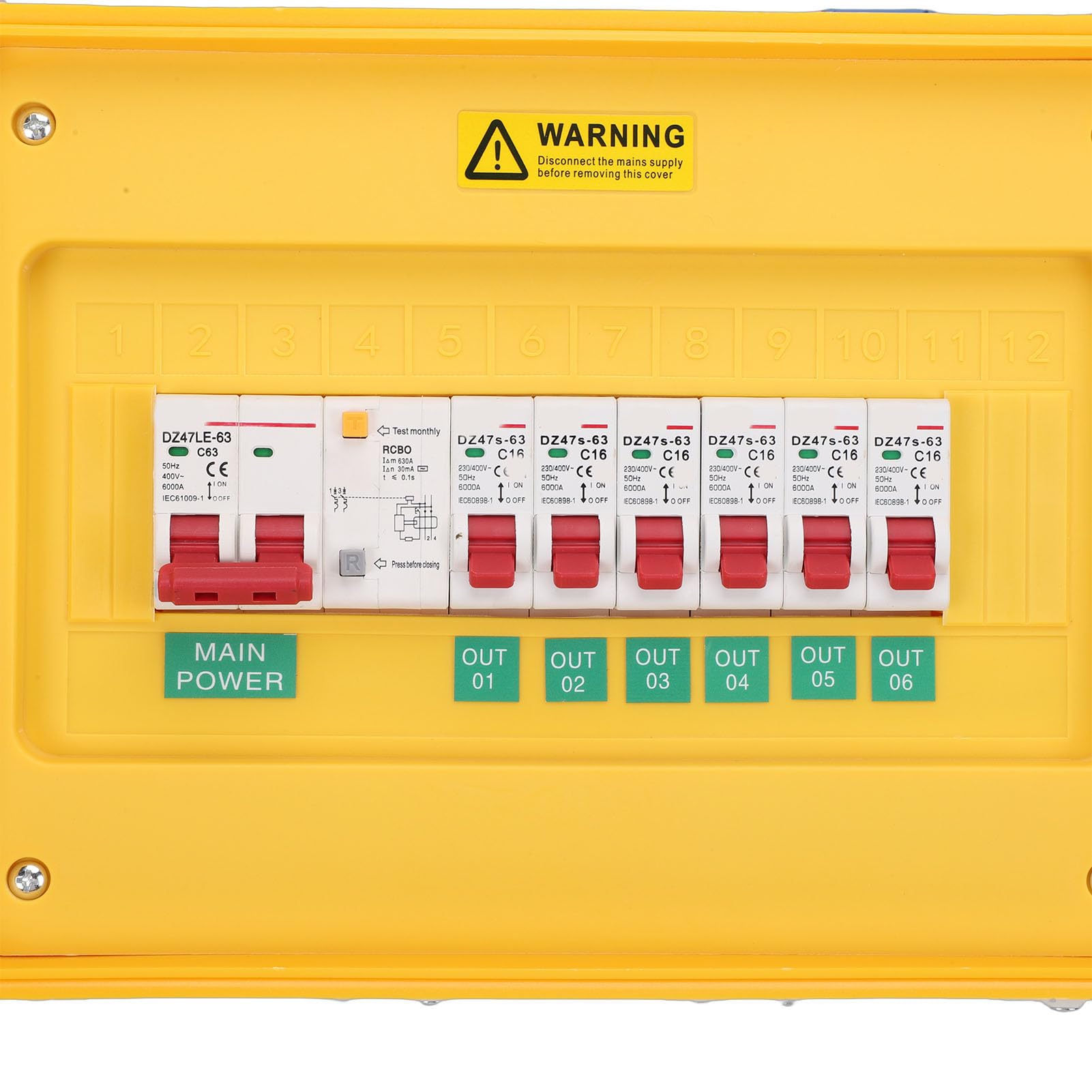 Distribuidor de Energía Portátil, 3 Salidas CEE y Enchufes Hembra de 3 Clavijas Caja de Receptáculo Impermeable con Resistente, para Uso Industrial Al Aire Libre en Sitios de