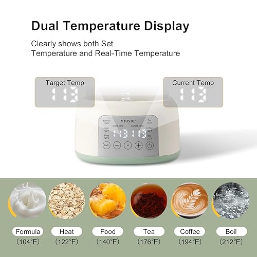 Miniatura 7 de Calentador de agua instantáneo para bebés y dispensador de fórmulas, tanque de vidrio desmontable de 1.5 litros con 6 ajustes de temperatura,