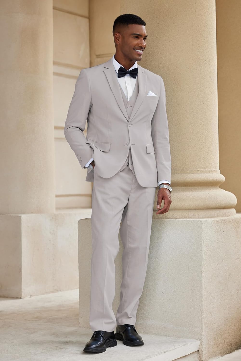 COOFANDY Men's 3 Piece Linen Suits Casual Lightweight Blazer Jackets Vest Pants Set for Wedding Business Prom - Image 4