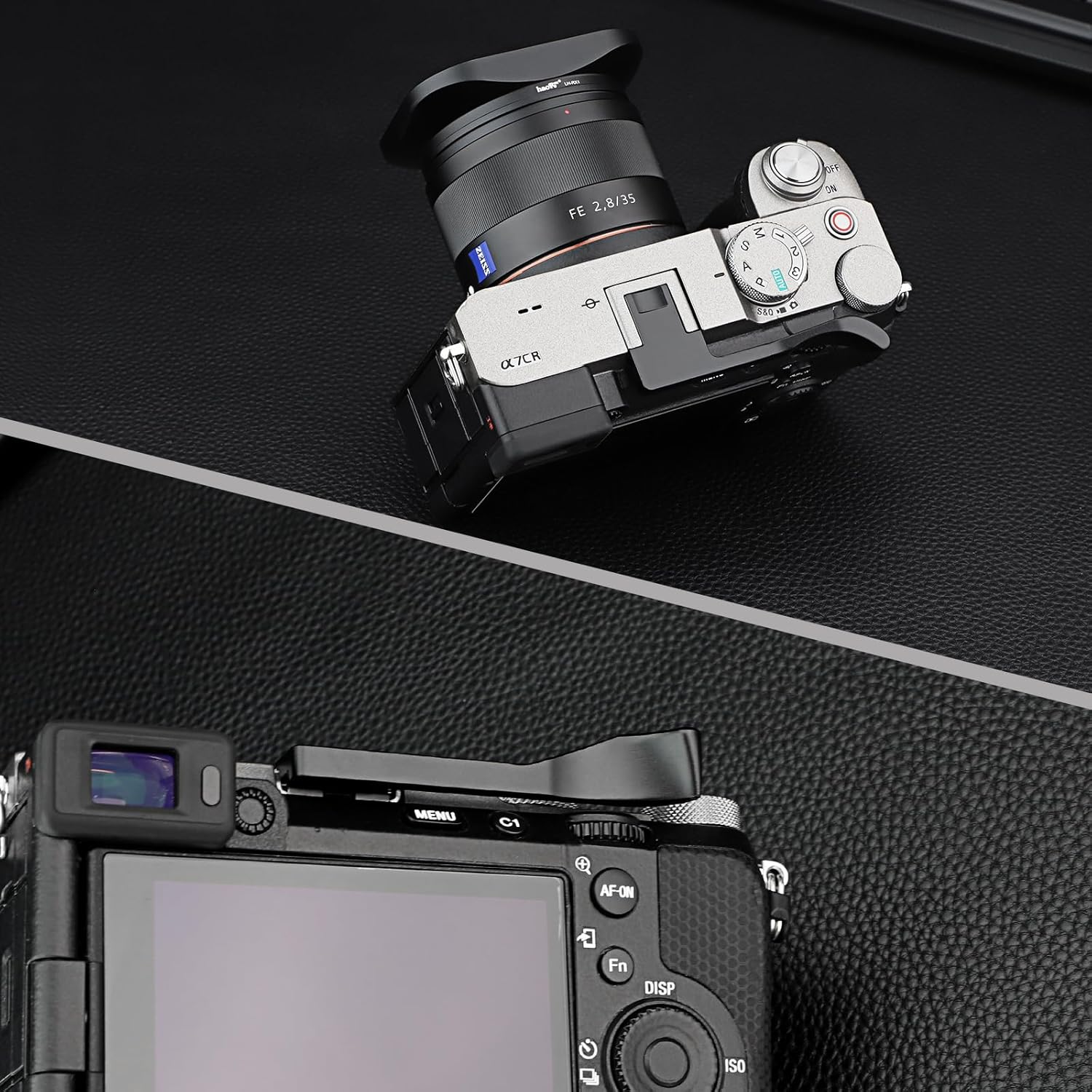 Haoge Metal Thumb Up for Sony α7CII,α7CR Alpha 7CII,ILCE-7CII,A7CR Digital Camera Accessories (Not Fits A7C) Black THB-A7CII-B Hot Shoe Rest Hand Grip - Image 3