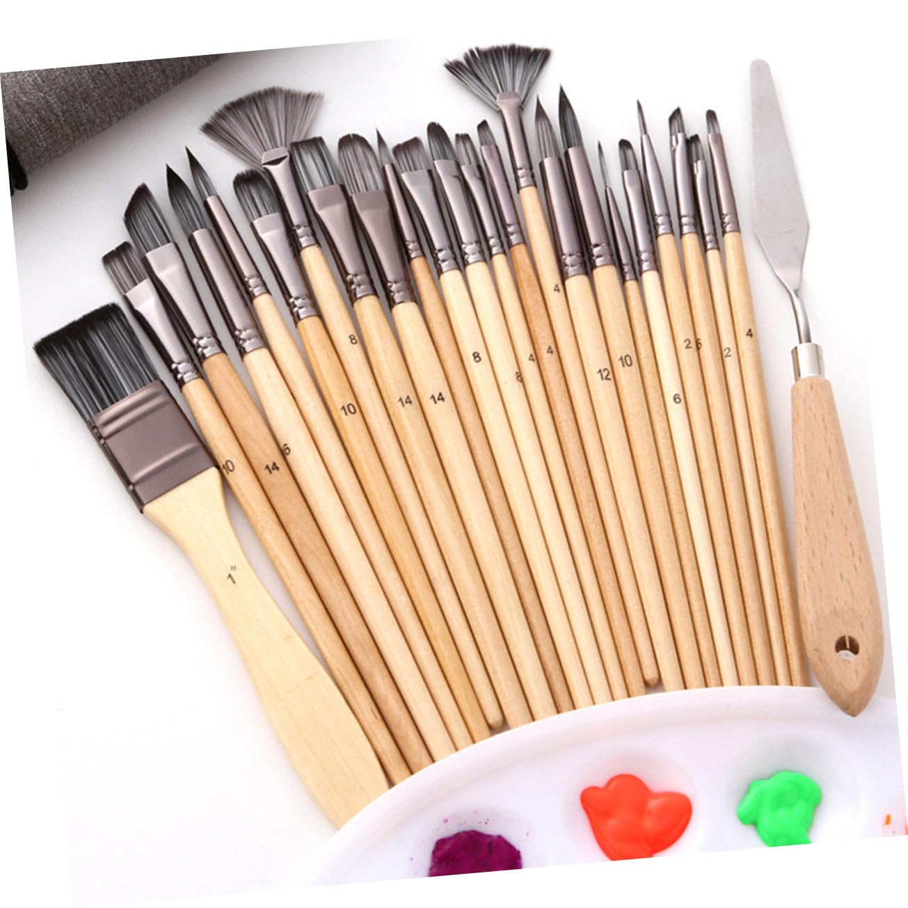 Juego de 24 Pinceles de Artista de Nailon para Pintura