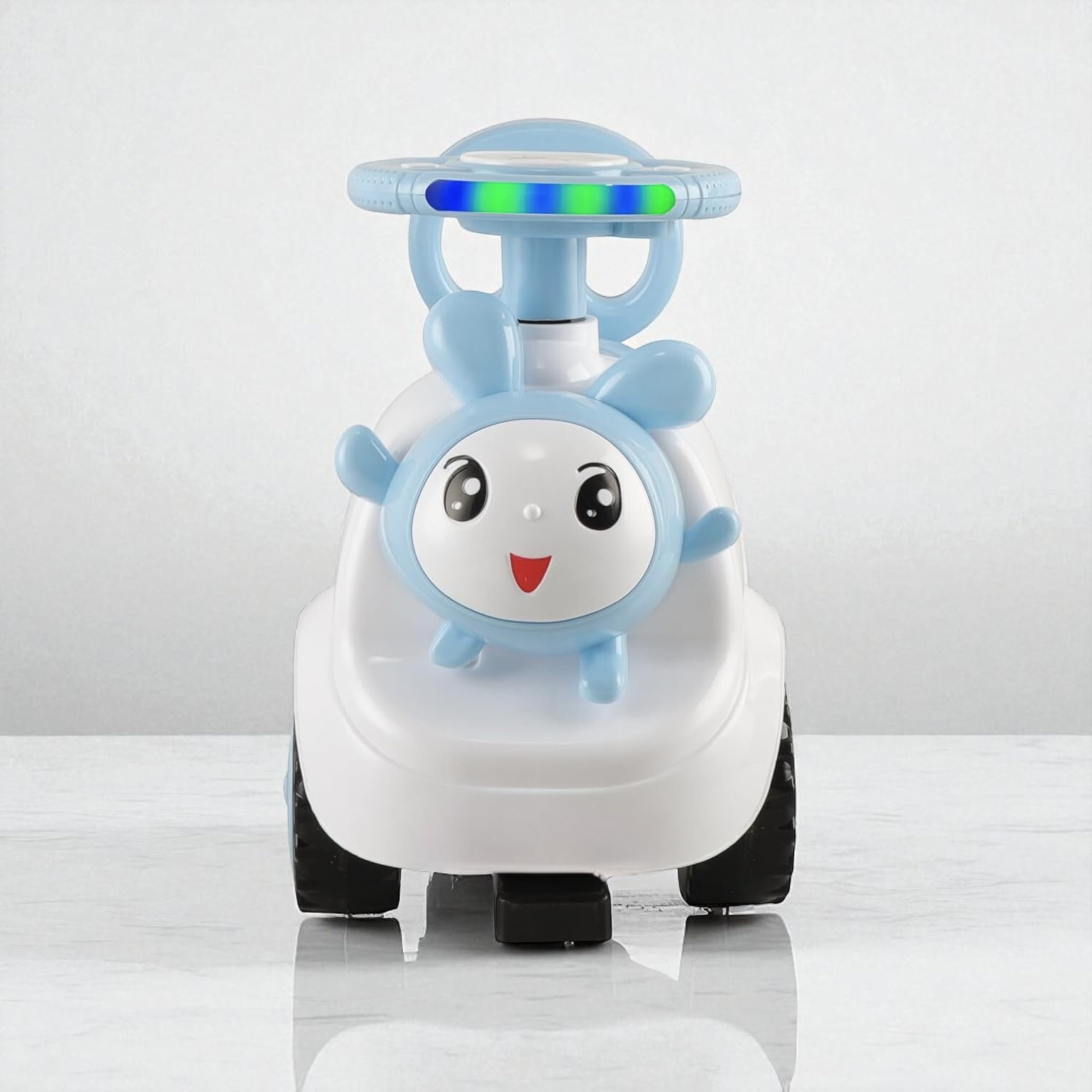kidsROAR Push Ride On Car for Kids 1-5 Years | Baby Push Car with Music, 3D Lights & Backrest | Premium Ride On Toy Supports Up to 35kg (Rabbit, Blue) - Image 2 thumbnail