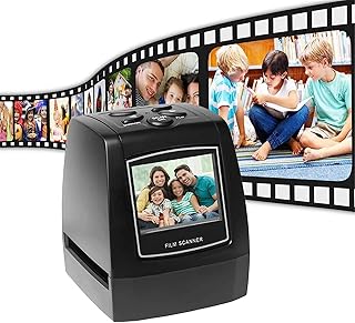 Portable Negative Film Scanner, 35mm/135mm Slide Film Converter Photo Digital Image Viewer with full-color 2.4 inch LCD Screen Scanner, Film Scanner for Scanned Slides, Films, Restore Old Pictures