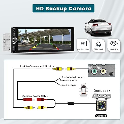 Miniatura 5 de Hikity 10.26 '' inalámbrico Apple Carplay inalámbrico Android Auto portátil coche pantalla táctil estéreo, soporte Airplay, navegación GPS, Siri,