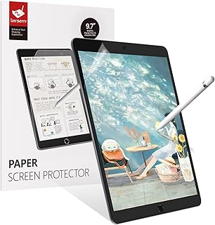 bersem [2 Pack Paperfeel Screen Protector Compatible with iPad 6th Generation 9.7 inch, iPad 9.7 Matte PET Film for Drawing, Anti-Glare and Paperfeel iPad Pro 9.7 Inch/iPad Air 2 / iPad Air