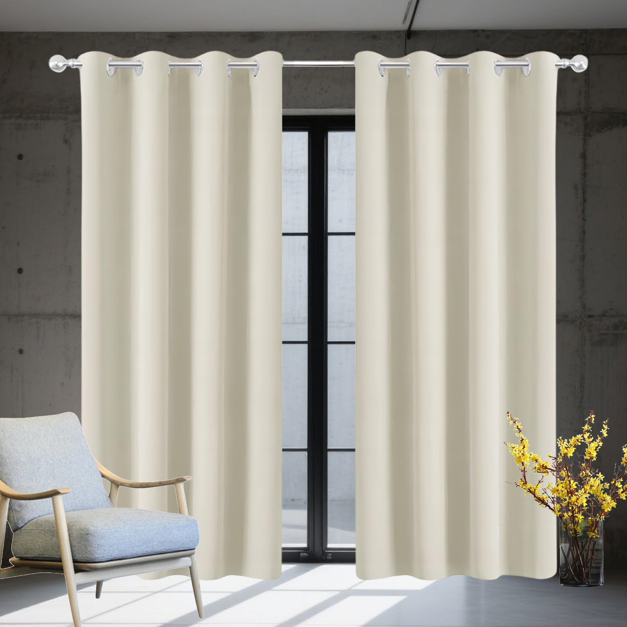 Rideaux pour chambre maison isolants et élégants couleur beige pour une ambiance cocooning