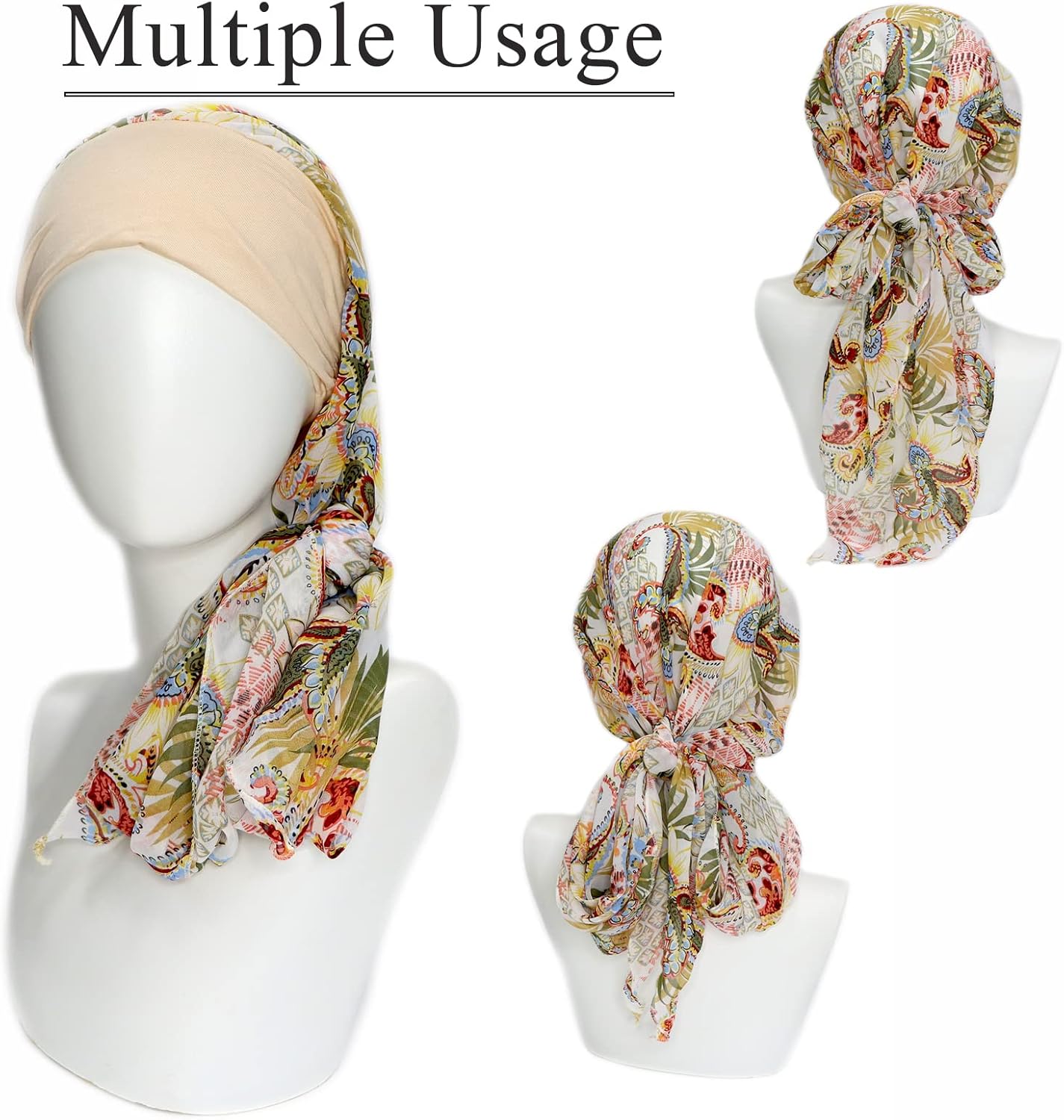 Headwear for Women Sleep Beanie Head Scarf for Bald Wraps Cancer Hats Turbans - Image 2