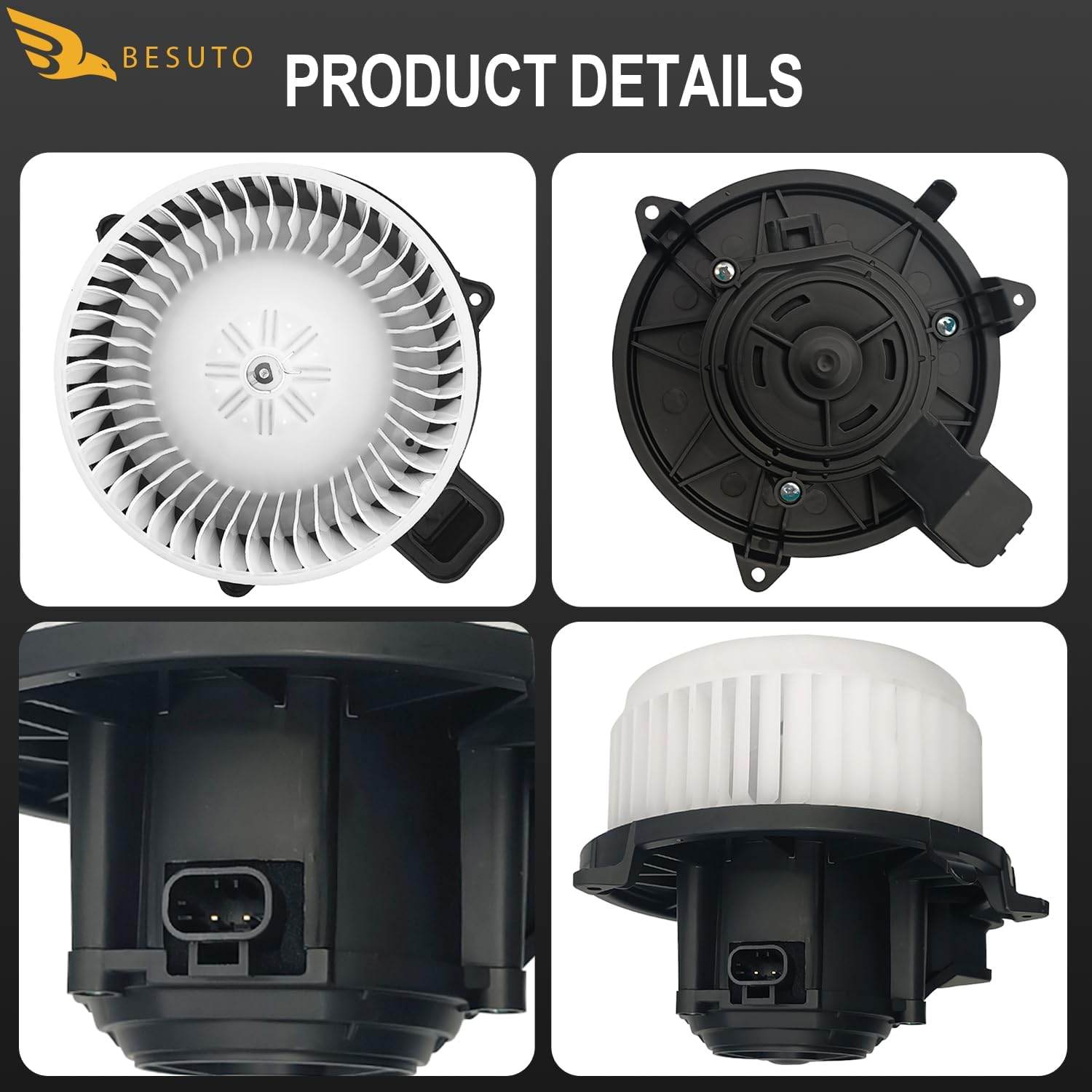 PM9381 700270 13369460 75874 15-81732 Besuto HVAC Heater Blower Motor Compatible with 16-10 FRD/LIN/MER Vehicles, Fusion 2010-2012, MKZ 2010-2013, Milan 2010-2011