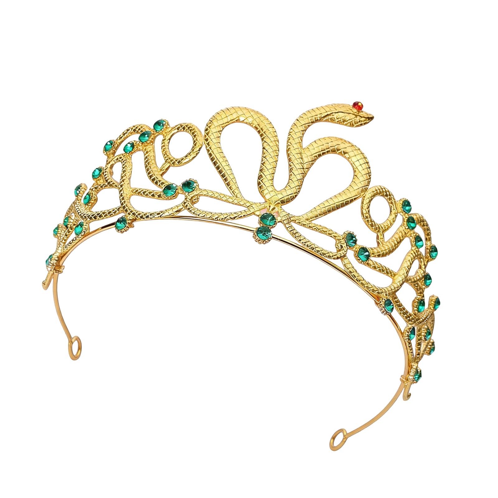 Tmboryuu Cosplay Snake Headpiece Proms Birthday Hairbands Crowns Headwear Metallic Snake Halloween Oversized Headwear Cosplay Hair Accessories Theme Party Headpiece