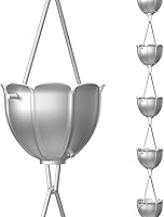 Vista 20 de Rain Chains Direct - Cadena de lluvia de cuencos en cascada - Flujo de lluvia intensa - para caídas de 8-10 pies - De alta resistencia - Tazas