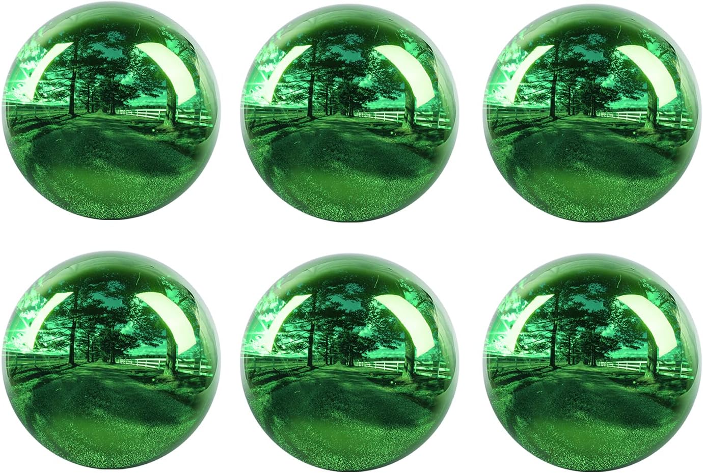 Stainless Steel Gazing Ball, 6 Pcs 2-6 Inches Mirrors Polished Globe Hollow Garden Sphere,Floating Pond Seamless Ball Reflective Garden/Yard or Patio Table Ornament（Blue）