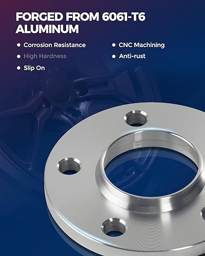 Vista 231 de KAX Espaciadores de rueda de 0.236 x 5.315 in, espaciadores de rueda centrados de 2 pulgadas y 6 lengüetas para F-15-0, Expedition, Mark LT, Negro