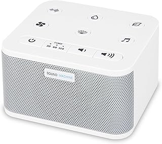 BIGMONAT White Noise Machine Avec Télécommande,Avec 30 Sons Apaisants Naturels et Adaptateur Secteur Alimentation (Inclus),Avec mMémoire et Fonction de Chronométrage,Pour Adultes et Bébés - Blanc