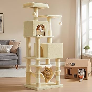 Amazon.com : Feandrea Cat Tree, 61-Inch Cat Tower for Indoor Cats