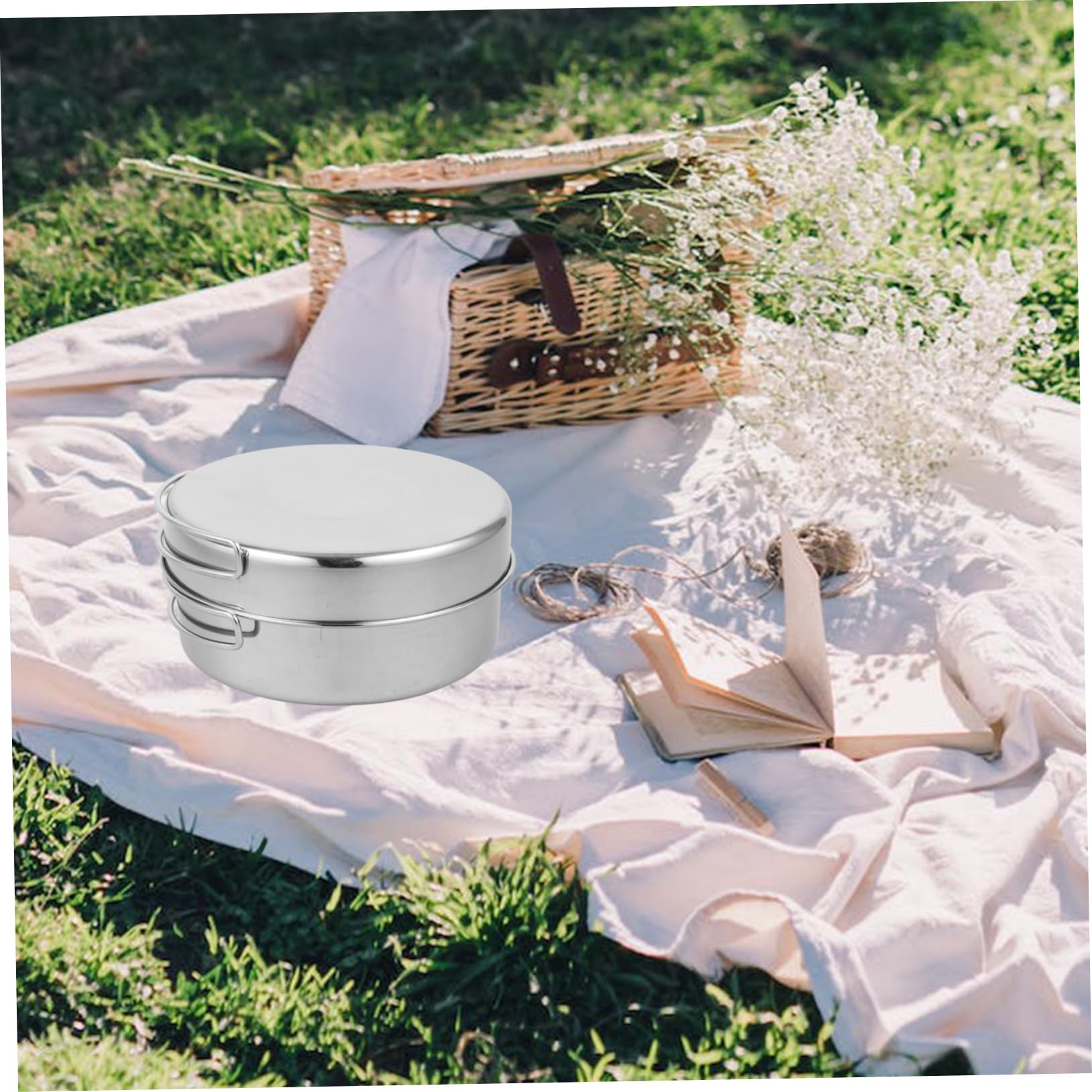 Toyvian Marmite en Acier Inoxydable Équipement De Cuisine De Camping Ustensiles De Cuisine De Camping Ustensiles De Cuisine De Camping pour Kit Poêles De Survie Poêles De Camping