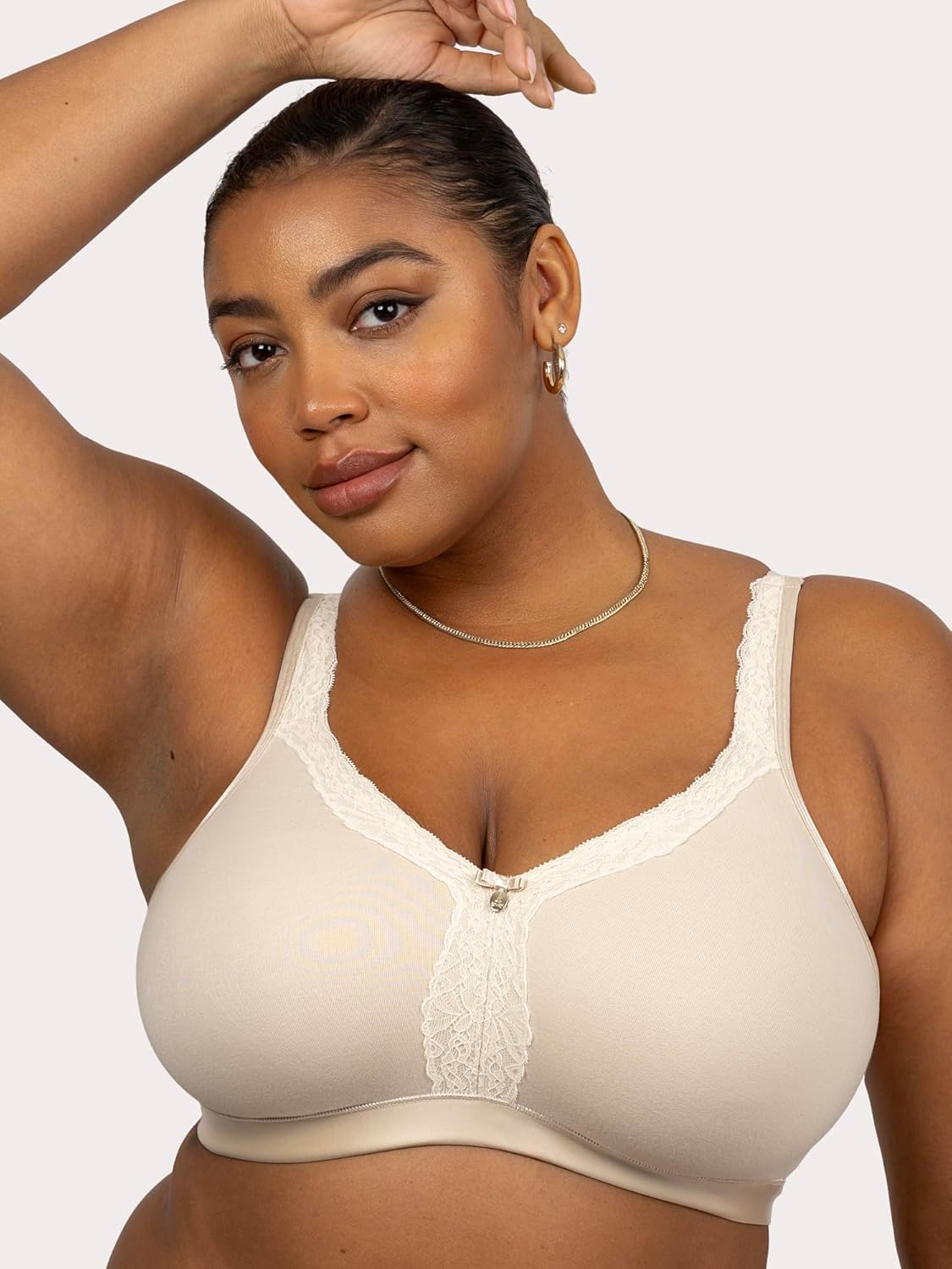 Curvy Couture Women's Plus Size Cotton Luxe Unlined Wire-Free Bra - Image 2