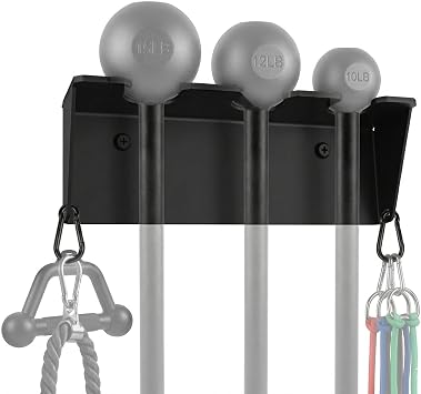 Premium 3-Slot Macebell Wall Rack - Ultra-Thick Steel Construction with Protective Felt Padding - Space-Saving Gym Storage for Most Mace Sizes - Includes Universal Wall Anchors & 2 Carabiners
