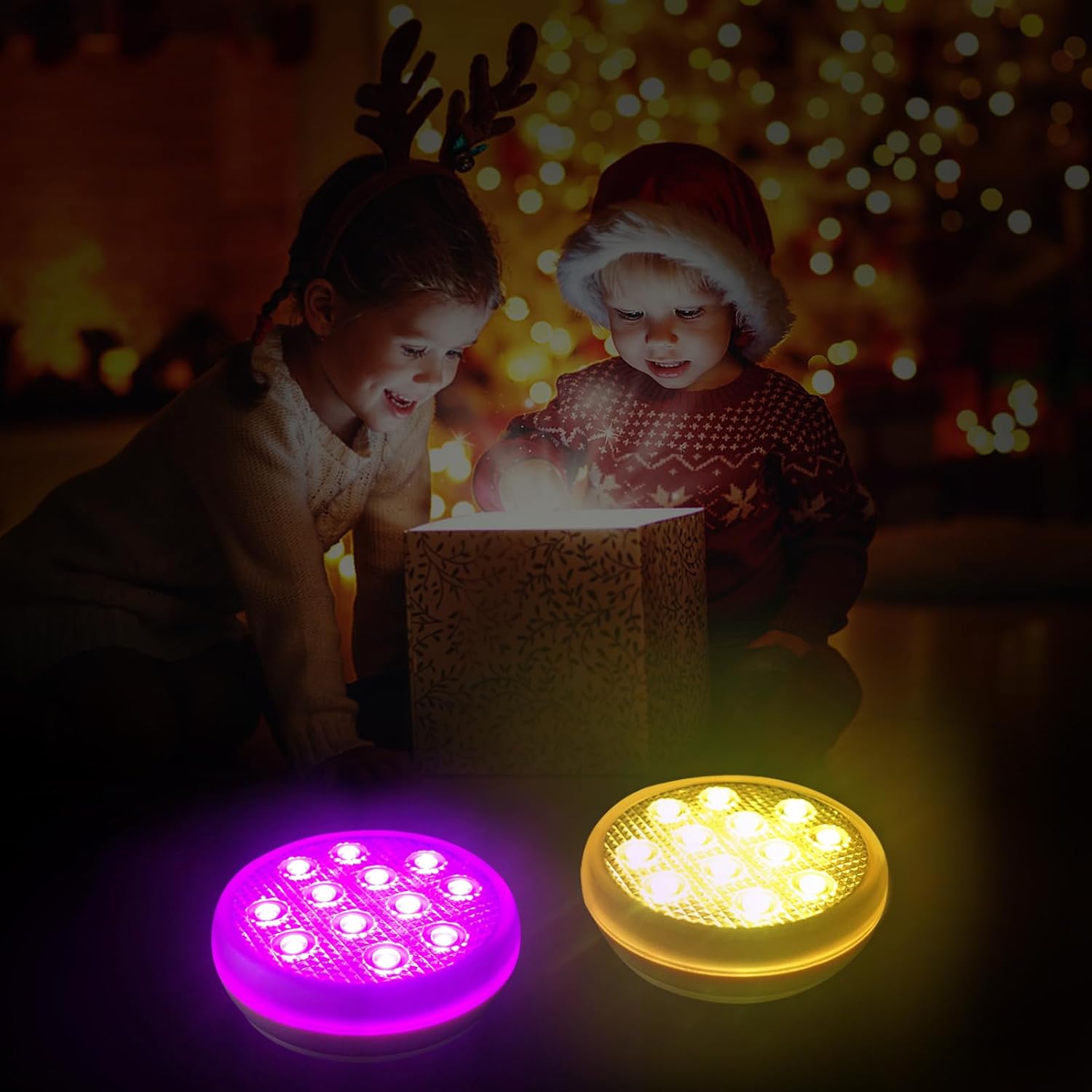 TEPENAR Rechargeable Pool Lights with Remote: (2 Pack) Submersible Led Light IP68 Waterproof 16 Color Changing Floating Underwater Hot Tub Lights with Magnet for Pond Bathtub Christmas Decoration