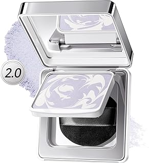 CARSLAN 2.0 Black Magnet Soft Focus Powder, Waterproof Translucent Pressed Setting Powder, 24H Longlasting Talc-Free Face Powder, Oil Control Compact Makeup,03 Blue Purple For Sensitive Skin, 0.28Oz