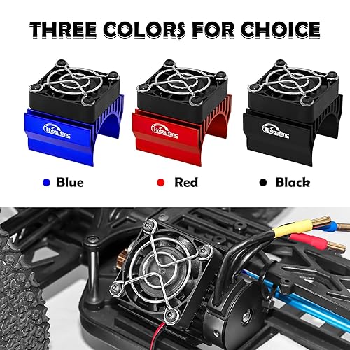 Miniatura 7 de Hobby Fans Ventilador de refrigeración RC de 1.575 in con disipador de calor, ventilador de motor eléctrico RC con disipador de calor para motor RC