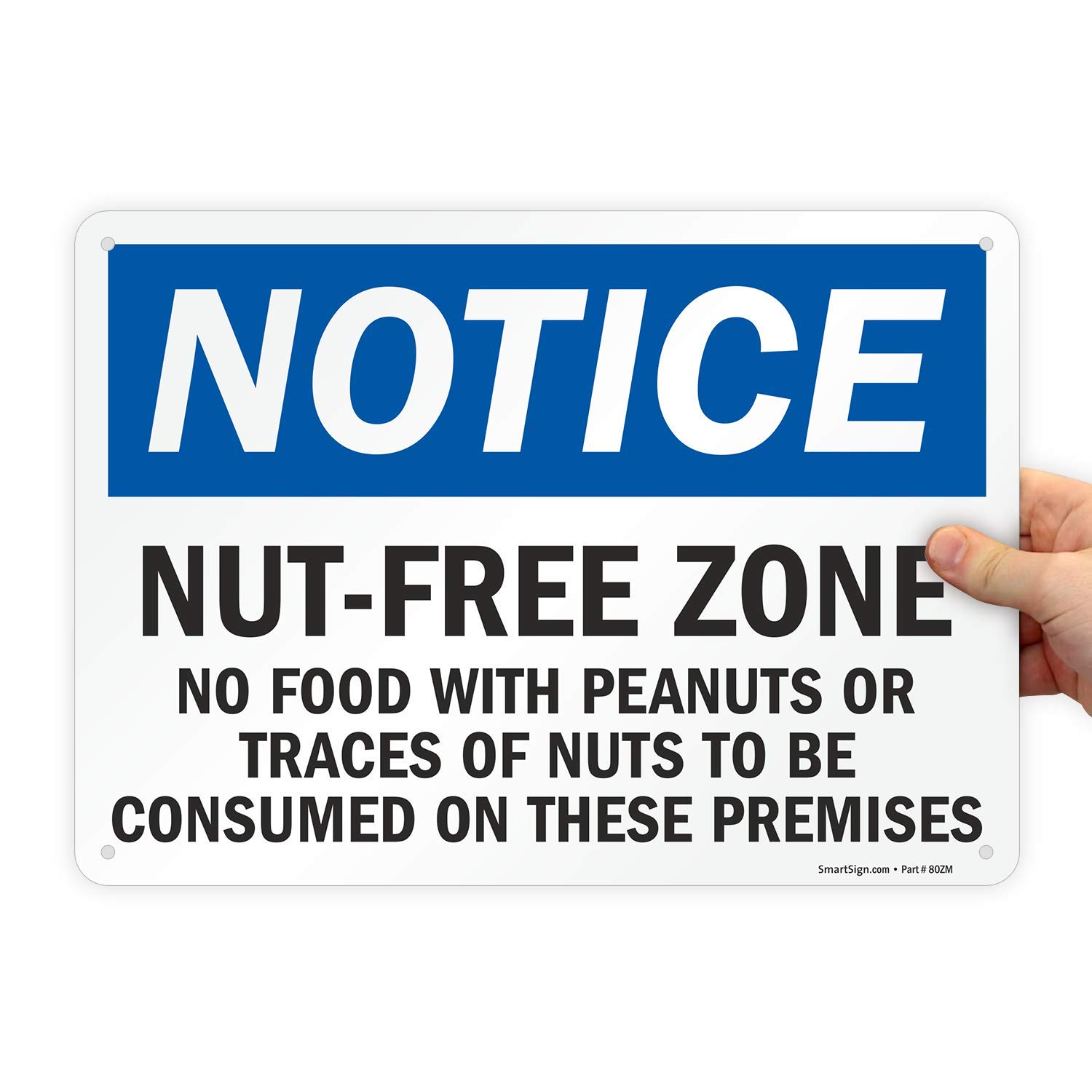 "Notice - Nut Free Zone" Sign By SmartSign | 10" x 14" Plastic