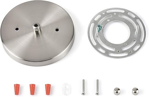 BRIGHTTIA Kit moderno de toldo poco profundo de 5 pulgadas con herrajes, níquel cepillado, conversión de luz colgante para enchufar a cable duro,