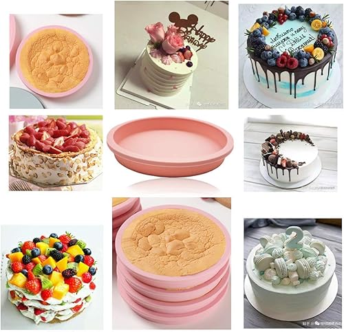 Miniatura 3 de 4 moldes redondos de silicona de 6 pulgadas para hornear pasteles, juego de moldes redondos de capa de pastel, molde de silicona antiadherente para