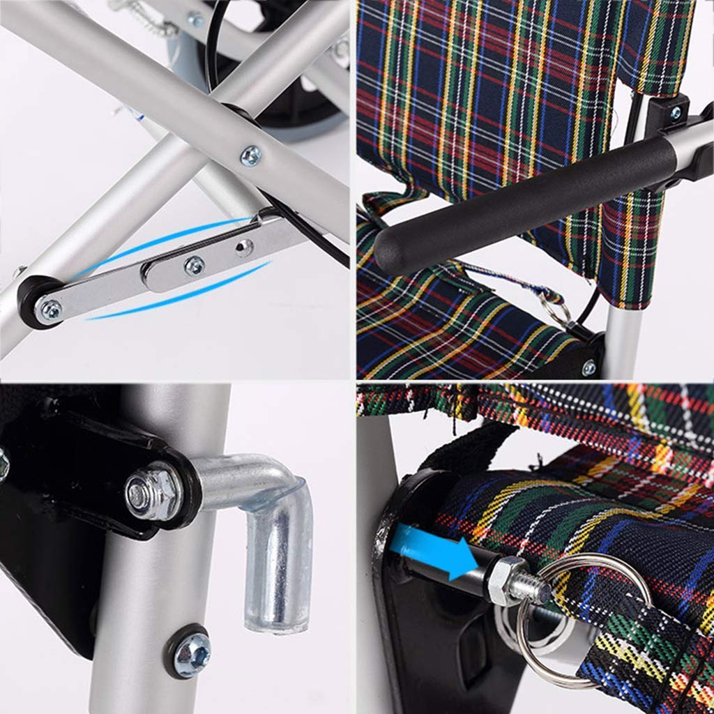 Sillas de Ruedas Plegables, autopropulsadas, Ligeras y Plegables Silla de Ruedas de Viaje de tránsito en una Bolsa con Frenos de Mano Andadores para Personas Mayores