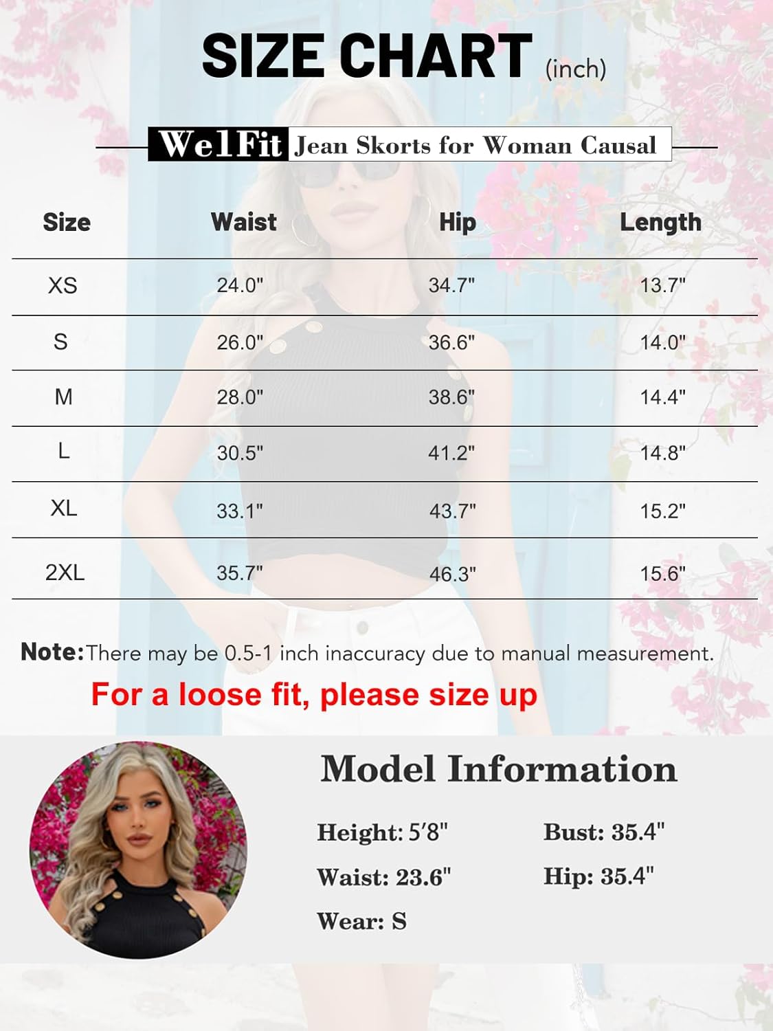 We1Fit Skorts for Women High Waisted Trendy Denim Mini Skirt Side Slit Jean Shorts Stretchy Skirts - Image 7