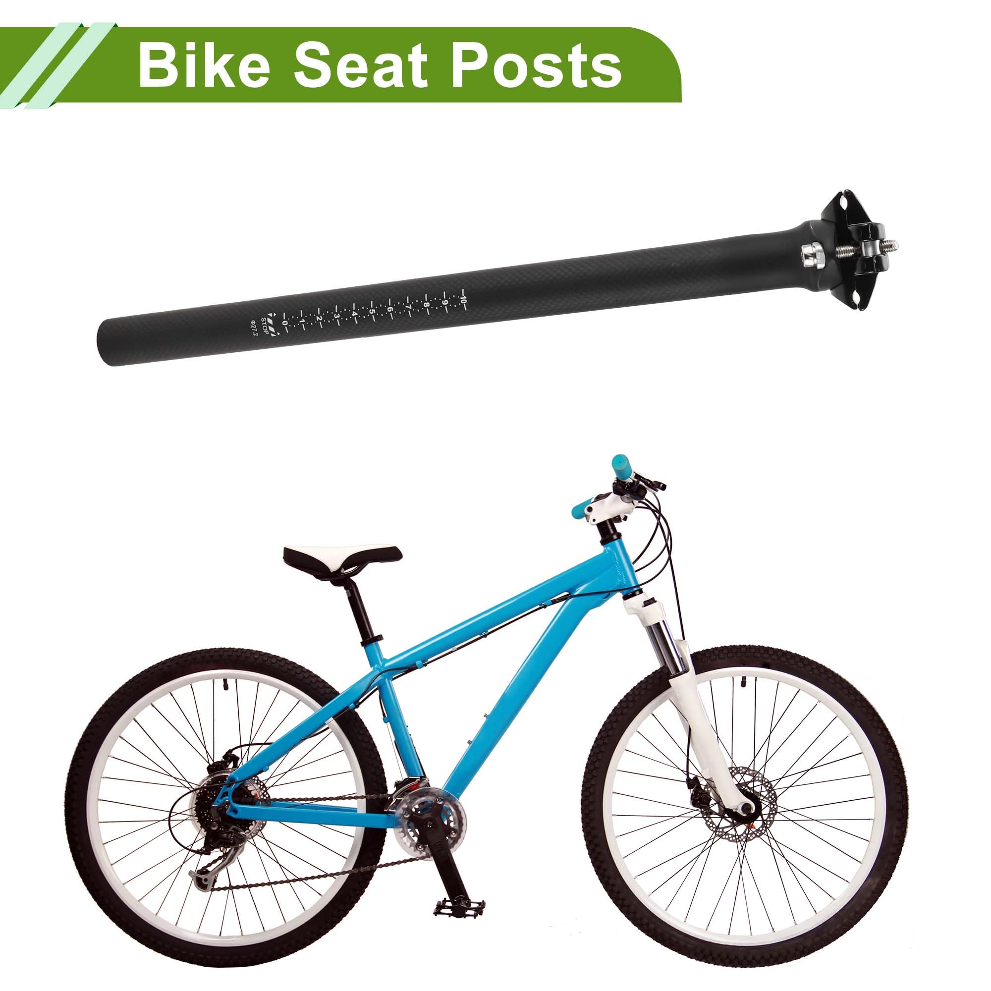 Reggisella Per Bicicletta, Carbonio, Ammortizzante, 1 Pezzo | Nero Opaco, 27,2x400 Mm, Mountain Bike, Bici Da Strada, Bici A Scatto Fisso, Bici Universali, Facile Da Installare