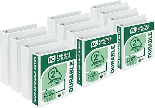 Miniatura 10 de Samsill Anillo redondo duradero de 3 pulgadas a base de plantas, fabricado en EE. UU., carpeta de visualización, ecológico, certificado de base