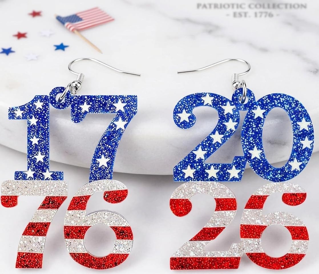 Halloween, Christmas, 4th of July Patriotic Earrings, Holiday Earrings Independence Day Stud Dangle Drop Earrings Hook Fashion Jewelry Gift for Women image 2