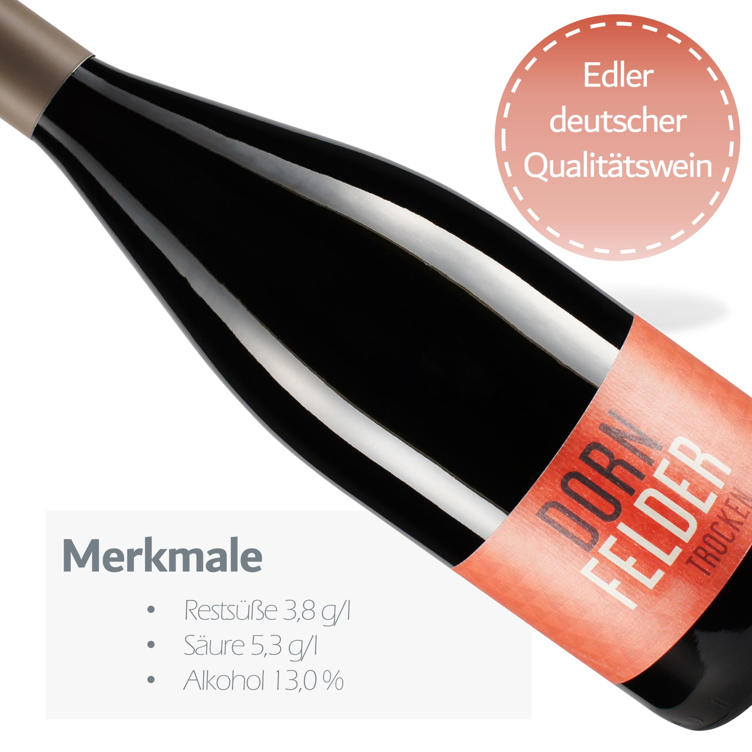 Nehrbaß - “Dornfelder 2024” - Rotwein trocken 6 x á 1 Liter - Qualitätswein - Vegan - Aus Deutschland (Rheinhessen) - mit Schraubverschluss