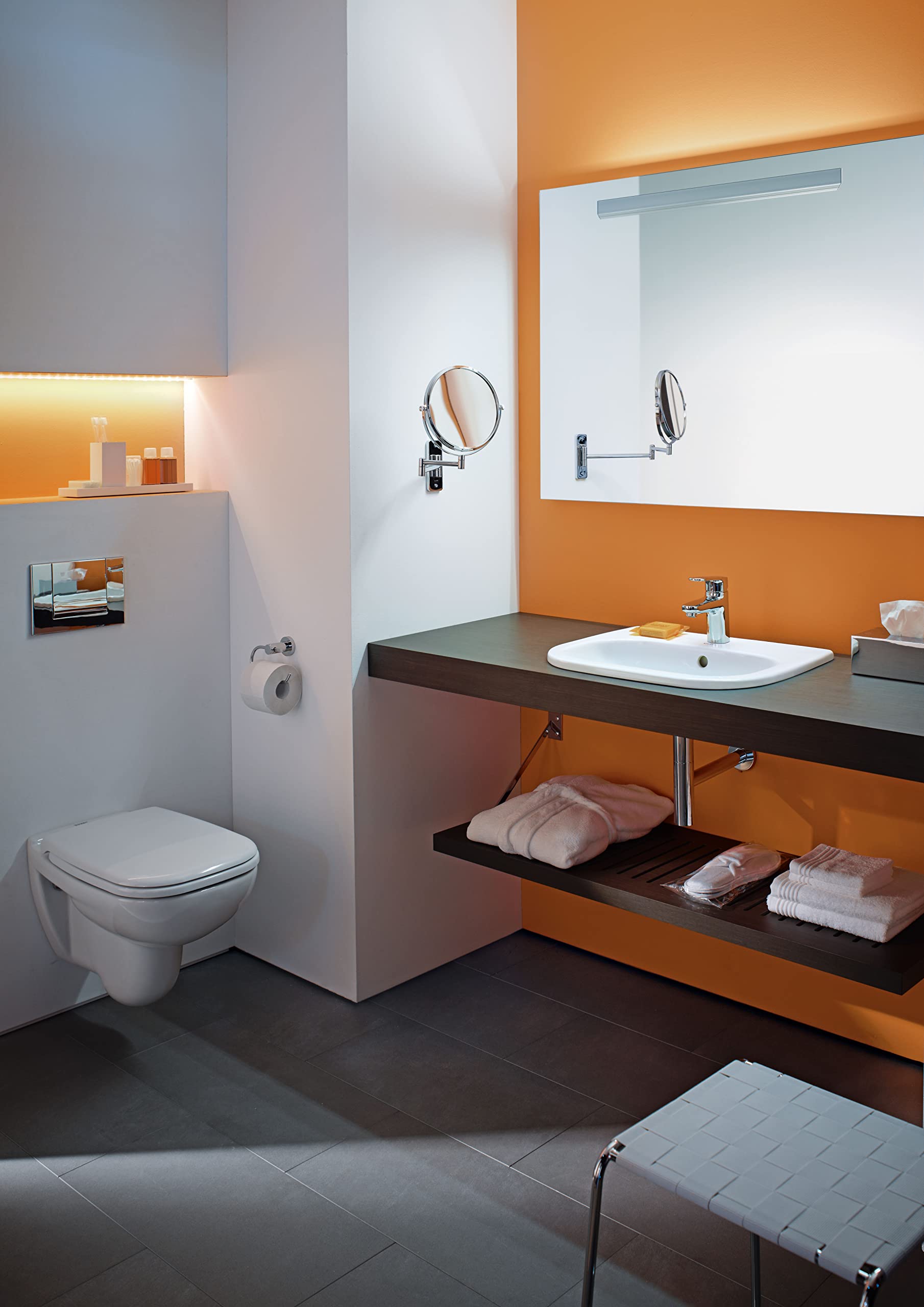 Duravit d-Code - Chrome Makeup Mirror, 25.4L x 33W cm - Image 4