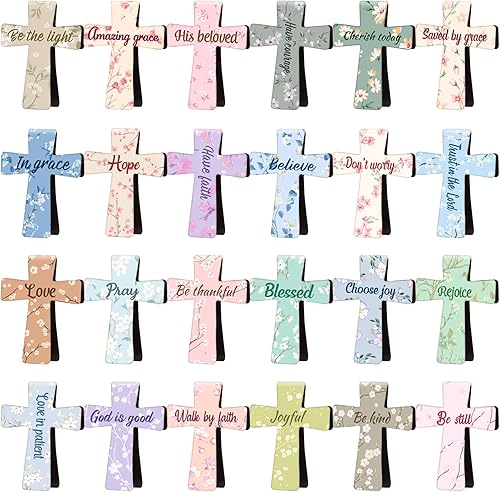 48 marcapáginas magnéticos religiosos y florales de mármol cristiano para mujeres, clips magnéticos de página, lindas flores, escrituras religiosas,