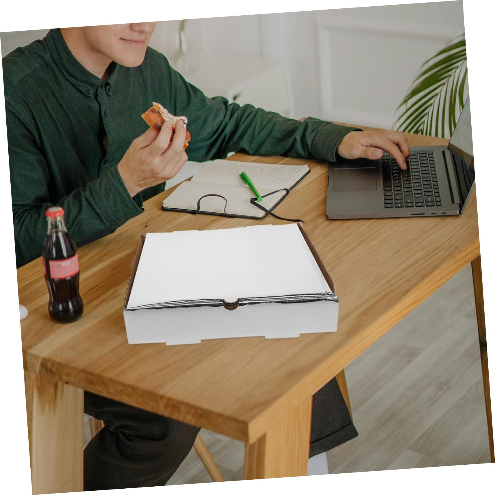 MOLUCKFU 10pcs Boxes Pizza Box Pizza Slice Holder Plain Take Out Containers Packing Boxes Pizza Case Pizza Carrying Case Takeaway Storage Boxes Pizza Party Decorations Paper Coffee