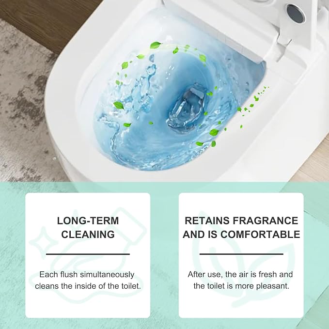 Limpiador automático para tazón de inodoro, mantenimiento sin frotar, frescura duradera, reduce manchas de agua dura y olor, fórmula segura y no mancha miniatura 4