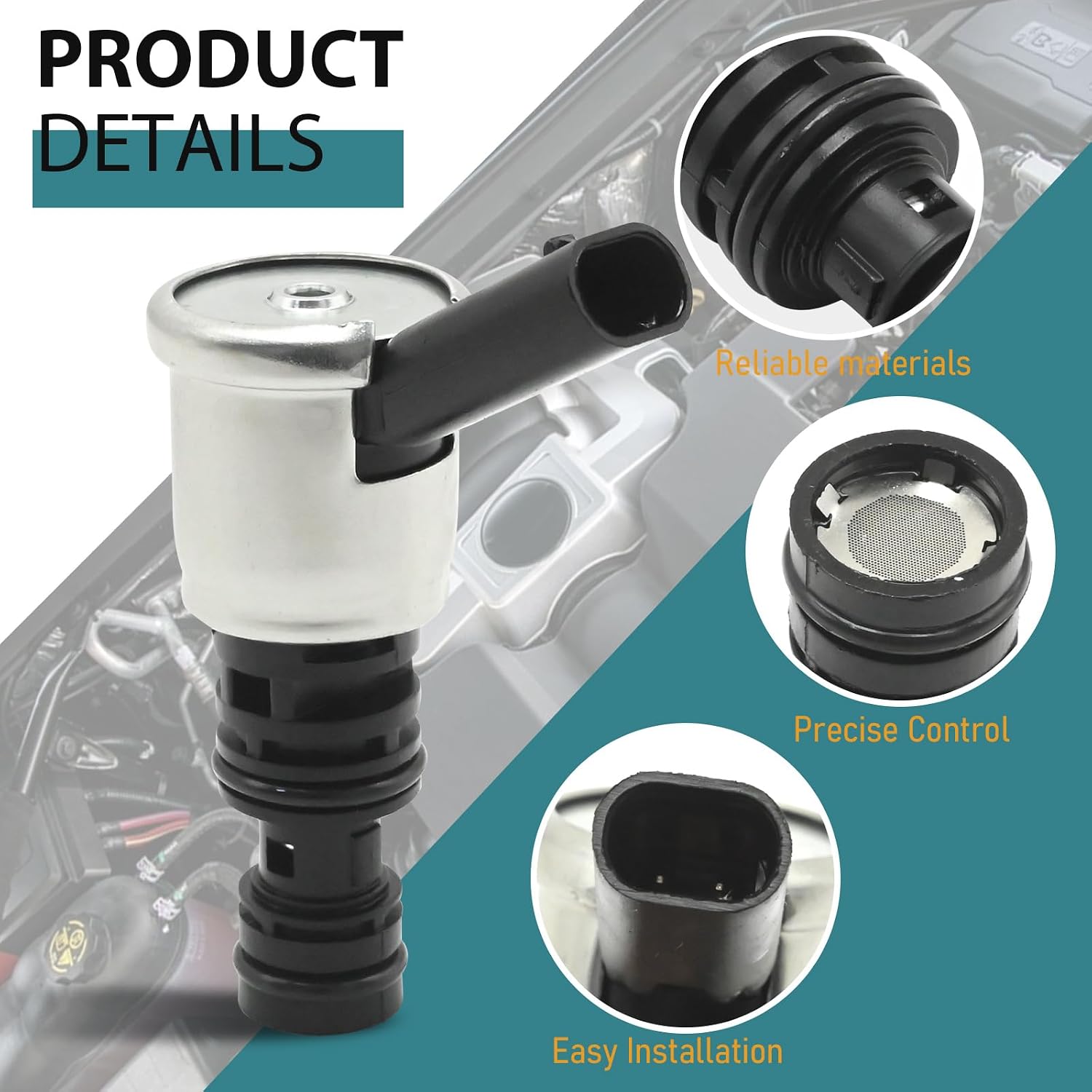 12686431 12659935 12686437 Engine Oil Pressure Control Solenoid Valve Replacement for Cadillac Escalade CT5 CTS, for Chevy Silverado 1500 2014-2018, Camaro Corvette Suburban Tahoe 2015-2018
