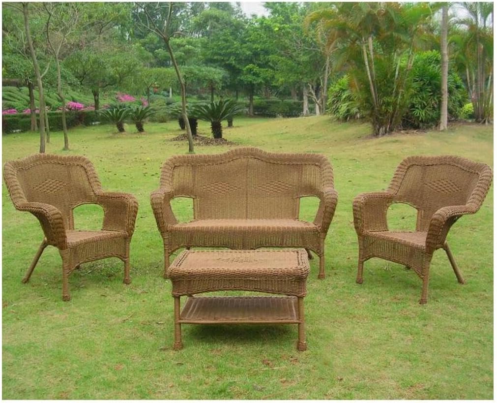 International Caravan Furniture Four Piece Maui Outdoor Seating Group