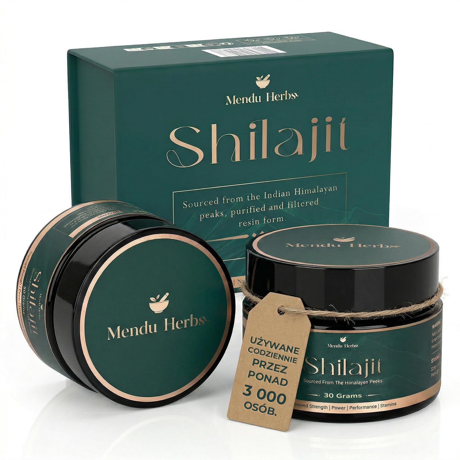 Czysta Himalajska Żywica Shilajit 2 × 30 g - 75% Kwasu Fulwowego - Ponad 85 Minerałów - 100% Oryginalna - Testowana Laboratoryjnie - Energia, Regeneracja, Wsparcie Mózgu
