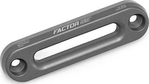 Factor 55 Hawse XTV Fairlead para cuerda sintética de cabrestante, 1.0 pulgadas de grosor y espaciado de pernos de montaje de 6 pulgadas, color gris