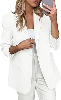 Blazers for Women Business Casual Outfits 2025 Fall Open Front Long Sleeve Suit Jackets Office Work Clothes