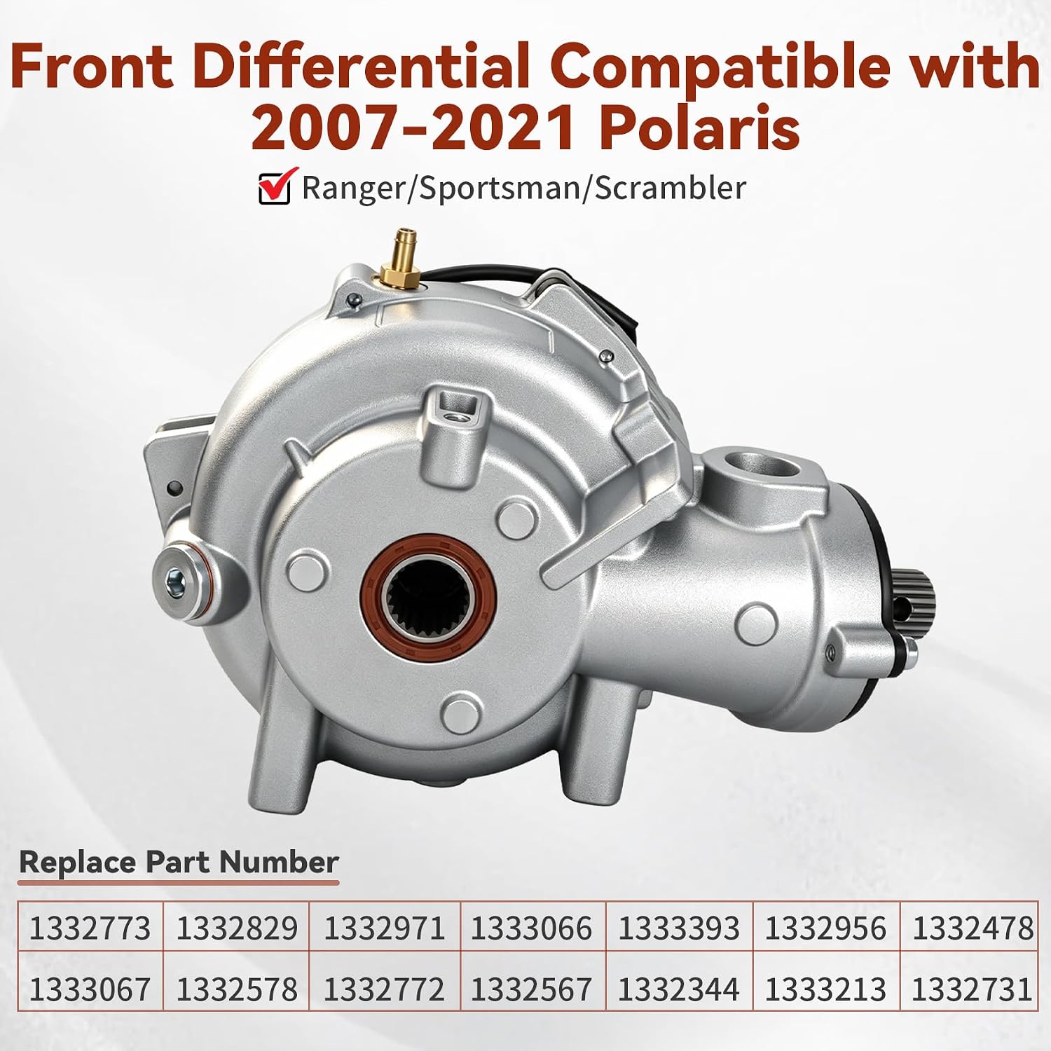 1332971 Front Differential Fit for Polaris Ranger/Sportsman 400/450 / 500/570 / 700/800 / ETX Scrambler 500 2007-2021, OE 1332578 1332772 1333066 1332731 1332773 1332829