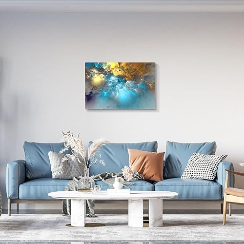 Miniatura 789 de Lienzo artístico para pared, pinturas de arte abstracto, fantasía azul, grafiti colorido sobre fondo blanco; decoración artística moderna para sala